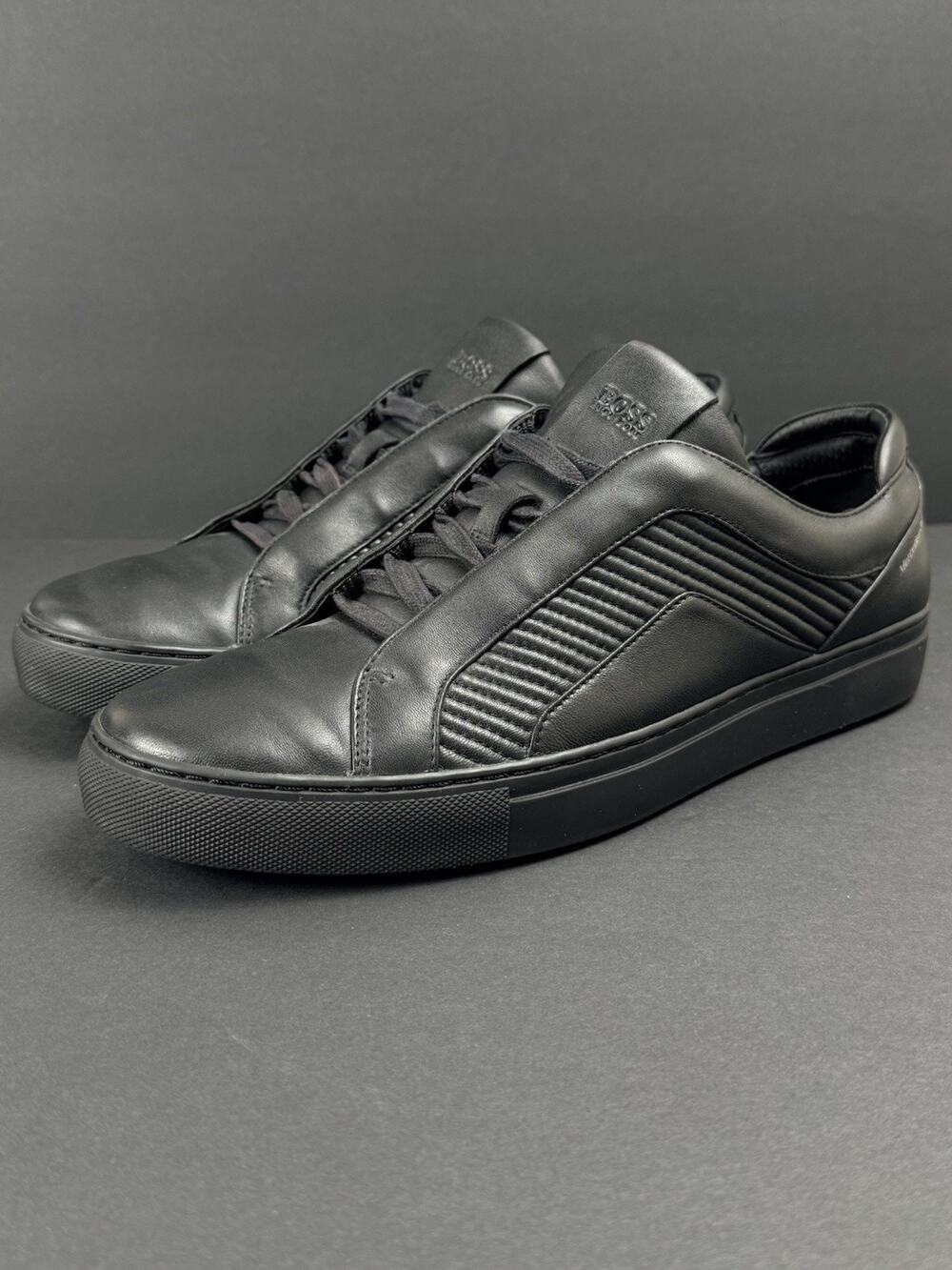 Hugo Boss Mercedes-Benz Men’s Sneakers EU 42 US 9 Black Leather Low Top